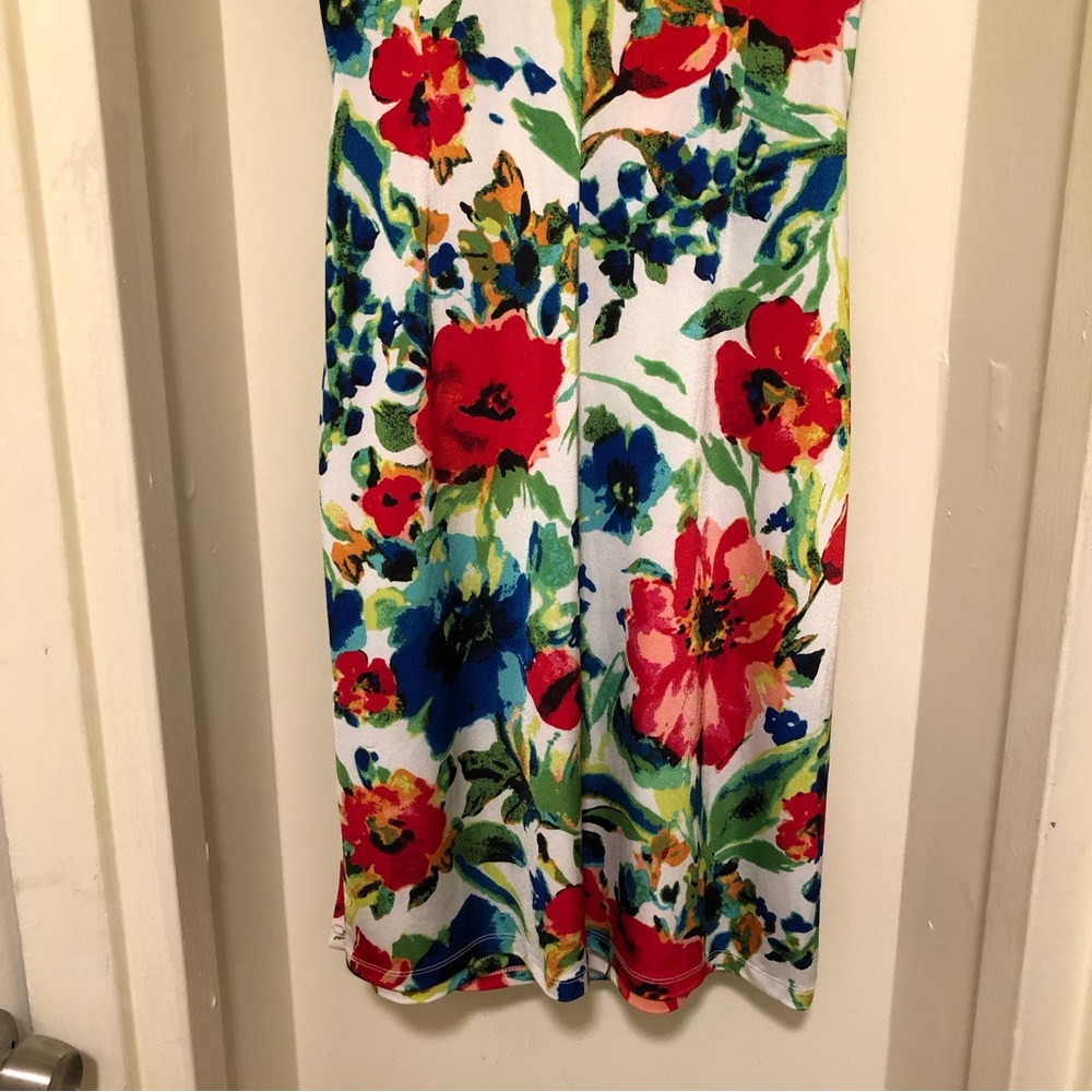 Lauren Ralph Lauren Floral Sleeveless V-Neck Wrap Ruched Evening Dress W Size 4 - Picture 8 of 10